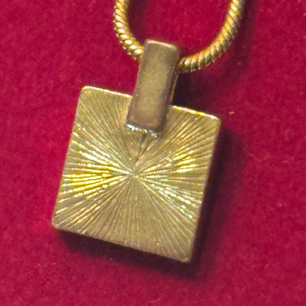 Givenchy Gold and Silver Square Pendant Necklace - Picture 6 of 14